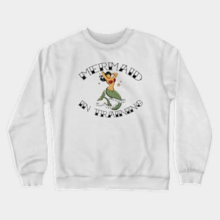 Womens Mermaid In Training Cute Tattoo Art Summer Beach Wear Crewneck Sweatshirt